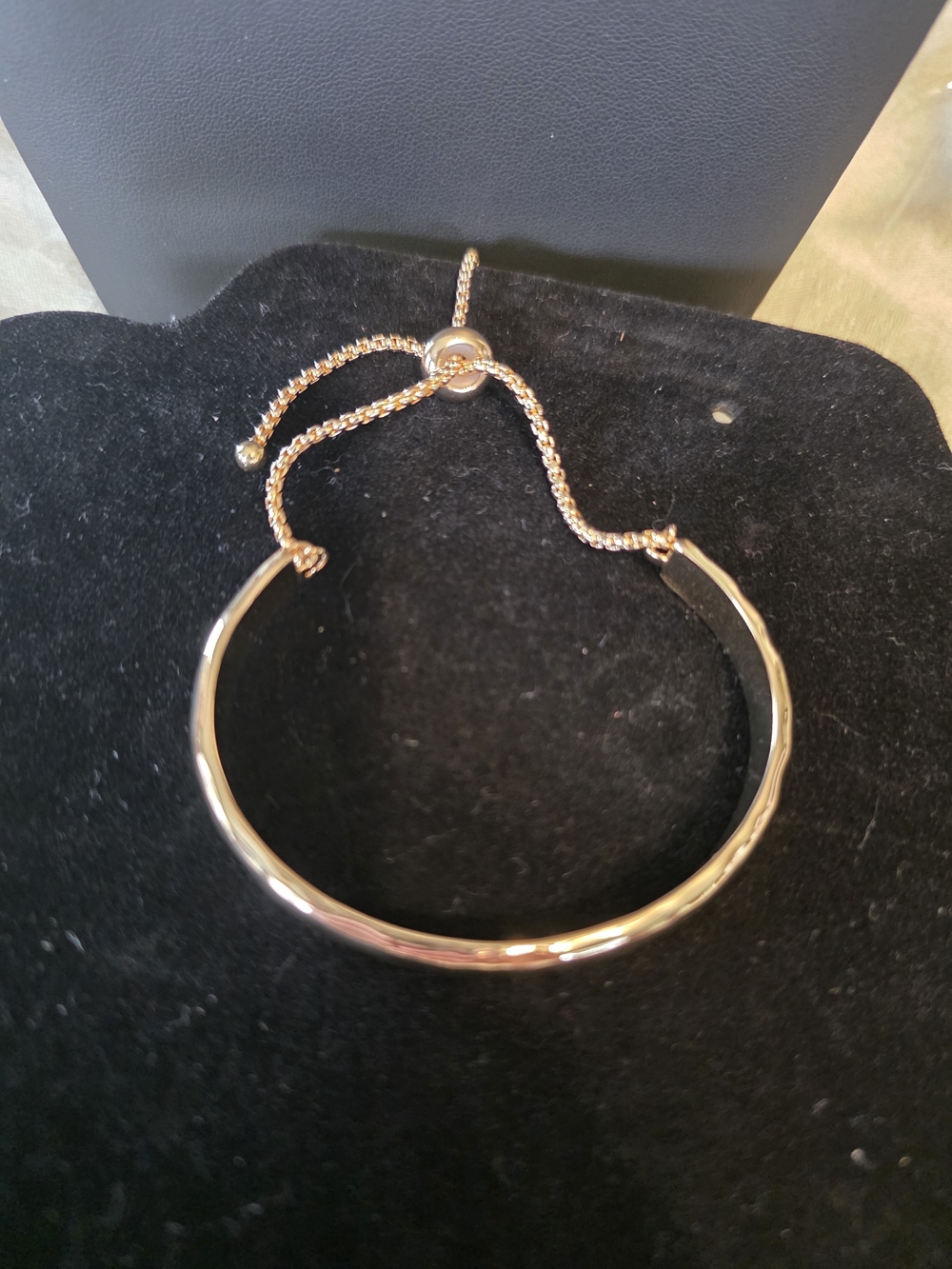 #297 Elegant Women’s Adjustable Gold Tone Bangle Bracelet